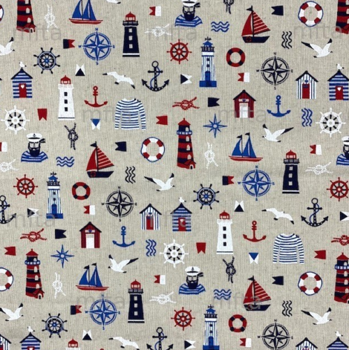 Tissu aspect lin Univers Maritime