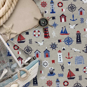 Tissu aspect lin Univers Maritime