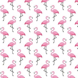 Tissu coton imprimé flamingo blanc