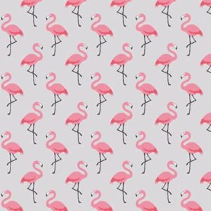 Tissu coton imprimé flamingo gris