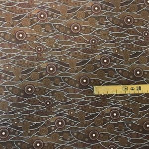 Tissu coton imprimé vague marron mesure