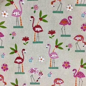 Tissu Aspect Lin Flamant Rose