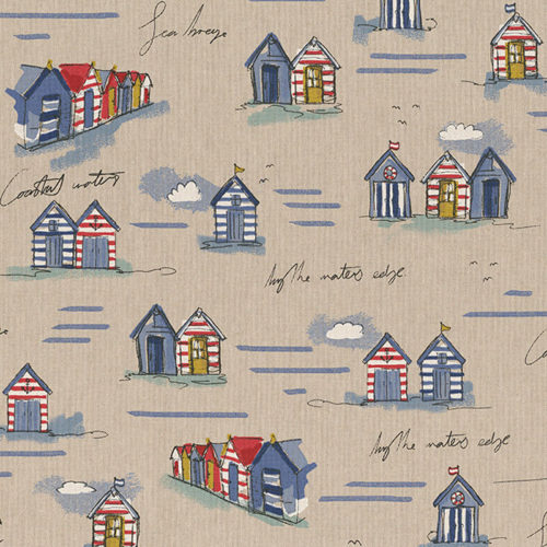 Tissu aspect lin cabine plage