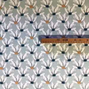Tissu coton imprimé fleurs bleues