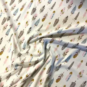 Tissu Jersey Imprimé Plume plie