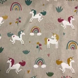 Tissu aspect lin licorne