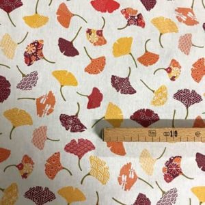 Tissu coton imprimé ginkgo mètre