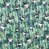 Tissu coton imprimé panda vert