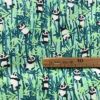 Tissu coton imprimé panda vert mètre