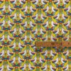 Tissu coton imprimé oisillons moutarde mètre