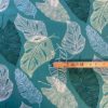 Tissu coton imprimé feuille verte mètre