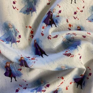 Tissu Disney Reine des Neiges Bleu plie