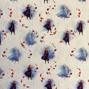 Tissu Disney Reine des Neiges Bleu