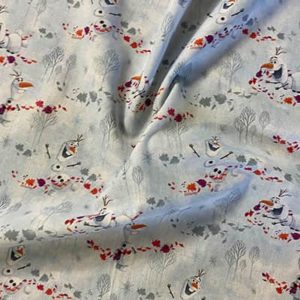 Tissu Disney Reine des Neiges Olaf plie
