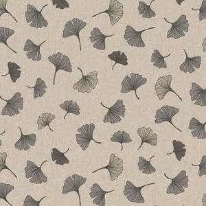 Tissu aspect lin ginkgo gris