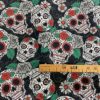 Tissu coton imprimé tête de mort coloré mètre