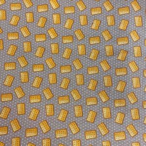 Tissu coton imprimé biscuit