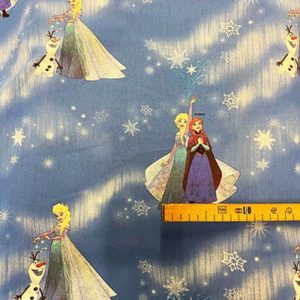 Tissu Disney Reine des Neiges Navy mètre