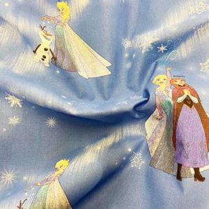 Tissu Disney Reine des Neiges Navy froissé