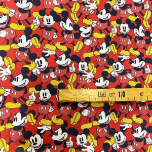 Tissu Disney mickey rouge mètre