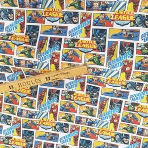 Tissu coton imprimé Justice league mètre