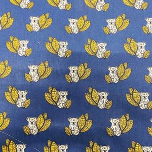 Tissu coton imprimé koala navy