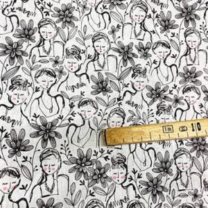 Tissu coton imprimé falbala mètre