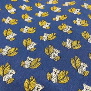 Tissu coton imprimé koala navy haut