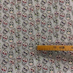 Tissu coton imprimé mexicano mini gris