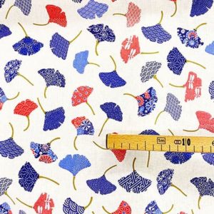 Tissu coton imprimé ginkgo mètre