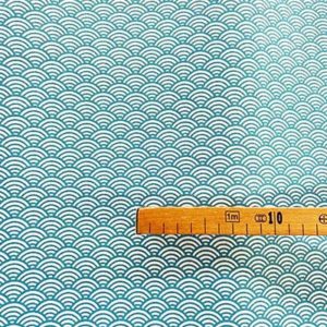 Tissu coton imprimé japoni bleu mètre