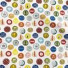 Tissu coton imprimé capsules bières
