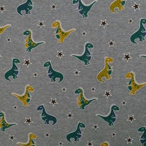 Tissu Jersey Molletonné dino