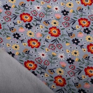 Tissu Jersey Molletonné fleurs