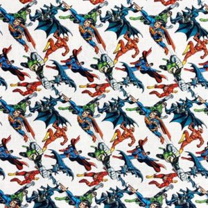 Tissu coton imprimé Justice league personnages