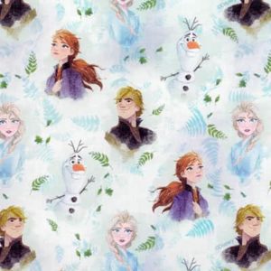 Tissu Disney Reine des Neiges Bleu