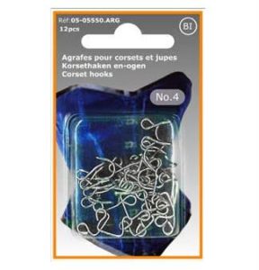 Agrafes pour corset et jupe argent