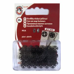 Bouton pressions à coudre plastique 7 mm noir