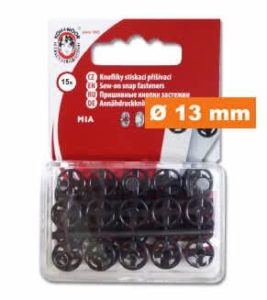 Bouton pressions à coudre plastique 13 mm Noir