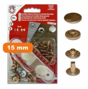 Bouton pressions anorak 15 mm bronze