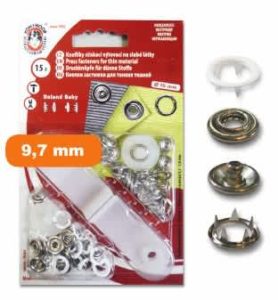 Bouton pressions jersey baby 9,7 mm blanc