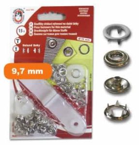 Bouton pressions jersey baby 9,7 mm argent