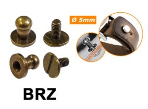 Boutons de col à vis pour maroquinerie Bronze
