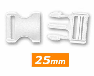 Attache clip 25 mm blanc