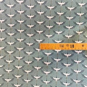 Tissu coton imprimé grue mètre