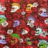 Tissu coton imprimé tête rouge