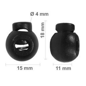Arrêt cordon mini boule noir