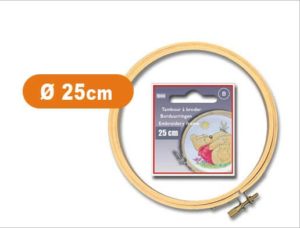 Tambour à broder en bois 25 cm