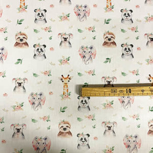 Tissu satin de coton koala froissé mètre