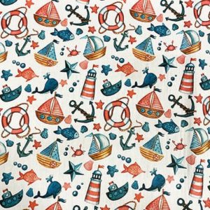 Tissu satin de coton marin